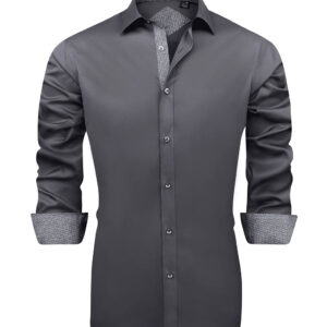 Alimens & Gentle Mens Long Sleeve Stretch Dress Shirts Casual Button Down Shirt