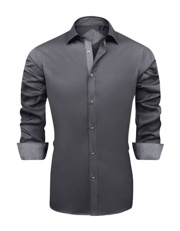 Alimens & Gentle Mens Long Sleeve Stretch Dress Shirts Casual Button Down Shirt